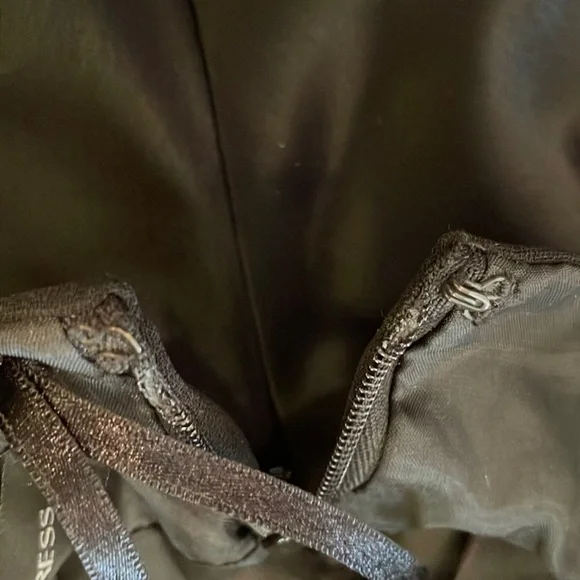 JONES NEW YORK DRESS 14 Black Satin Midi Cocktail Dress Fit and Flair NWT - Picture 9 of 14